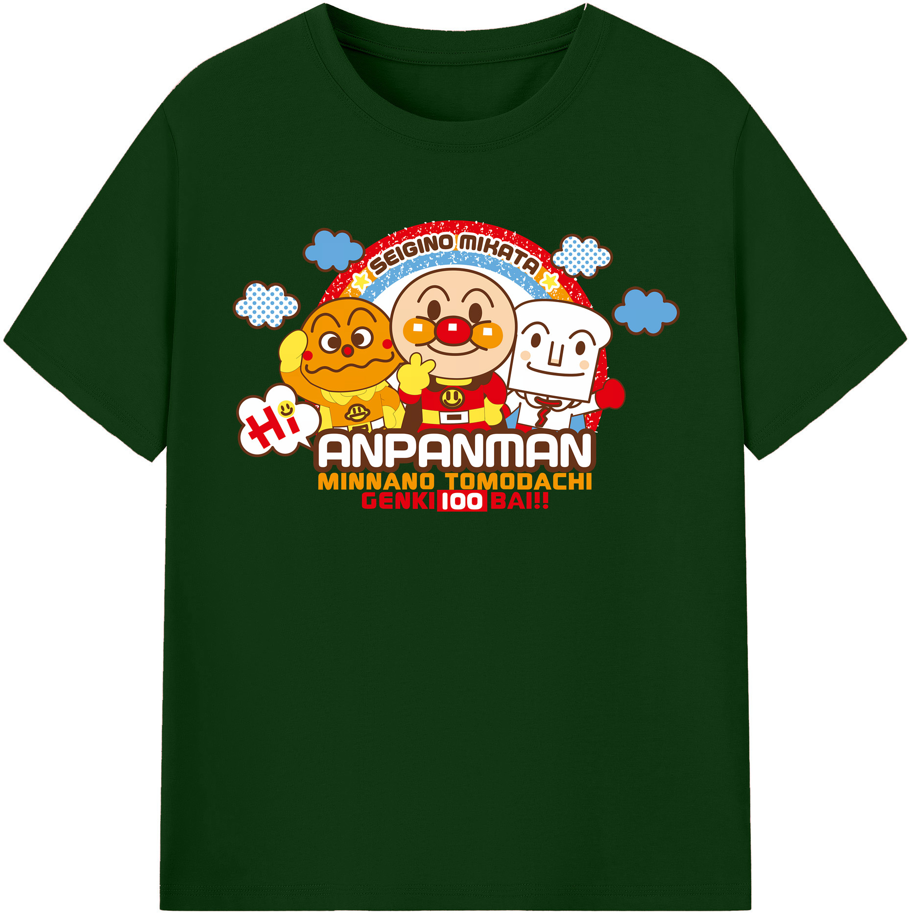 （画像用） アンパンマン Anpanman 綿100％半袖Tシャツ（フロントプリント）